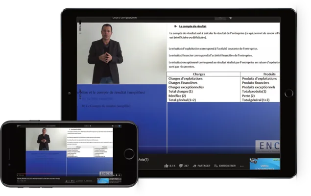 Cours en visioconférence sur tablette et mobile